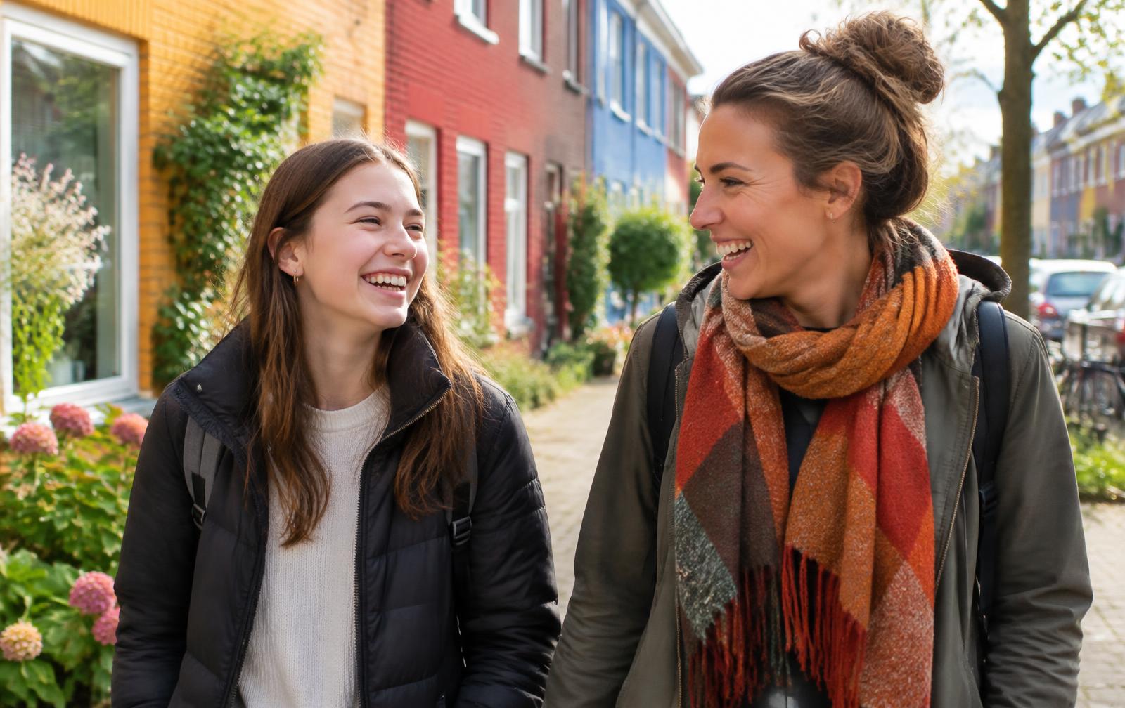 Jonge vrouw in gesprek met een begeleider